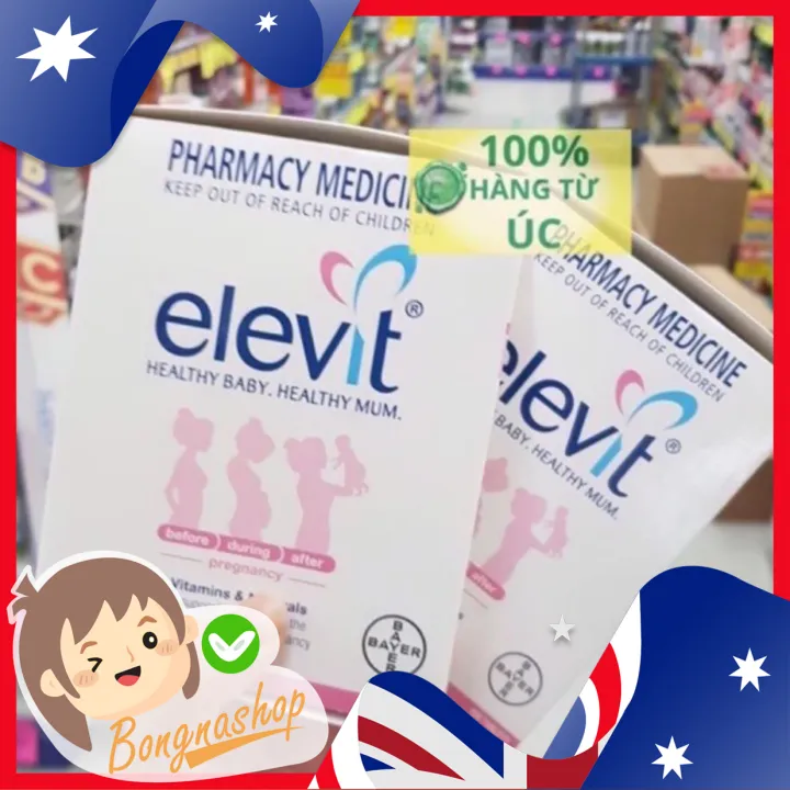 Vitamin cho bà bầu Úc Elevit - 100 Viên (Date 2023, mẫu mới)