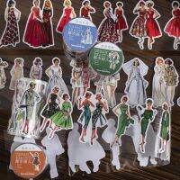 1 Roll Retro Dress Character Sticker Package Court Image Series Literature Court Style Hand Account DIY Decorative Material