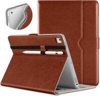 DTTO New iPad 9.7 Inch 5th/6th Generation 2018/2017 Case with Apple Pencil Holder, Premium Leather Folio Stand Cover Case for Apple iPad 9.7 inch, Also Fit iPad Pro 9.7/Air 2/Air - Brown