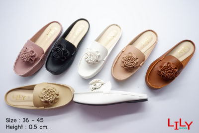 Lily Shoes รองเท้าคัทชูสวยๆ แบบ New Flora เปิดส้น ไซส์ 36 - 45