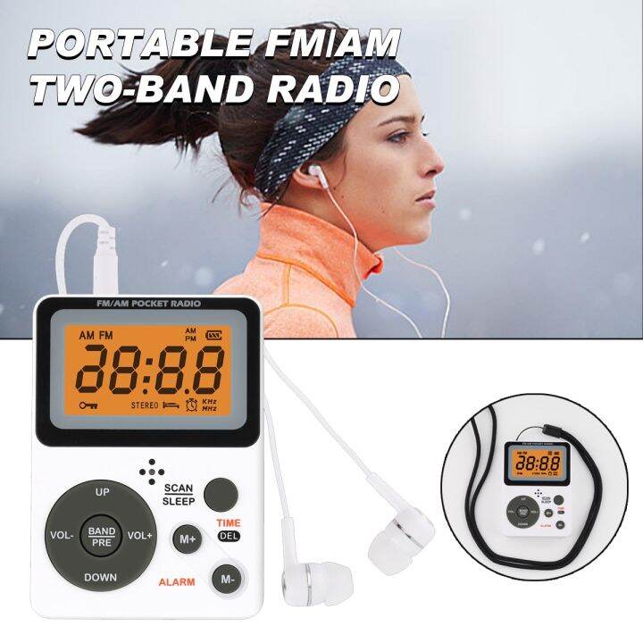 Acesia Portable Dual Band AM/FM Pocket Radio Digital Display Mini Radio