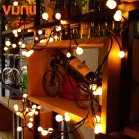 New! Vunji 7.5M 72 LED Ball Rattan String Lights with Milky Ball for Xmas Garland Cafe Wedding Home Decoration Fairy Light Fairy Lights