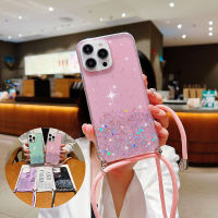 ALIGO Crossbody สายคาดที่คล้อง Tali Bahu สำหรับ iPhone 14 Plus XS Max สำหรับ iPhone 13 12 14 Pro Max 11 XR XR X เคสครอบโทรศัพท์ TPU แบบนิ่มแวววาว