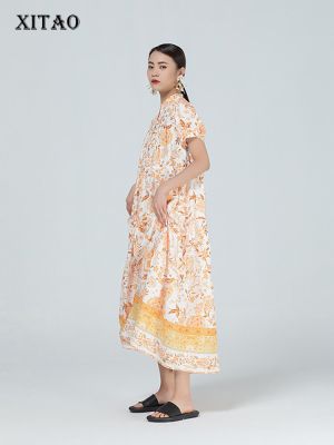 XITAO Dress Loose Fashion Casual Women Simplicity Print Dress