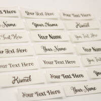 10x40mm 80 Piece ,Iron On Name Labels Cotton With Logo or Text Sewing Label Organic Label Etiquetas Personalizada 100 Cotton