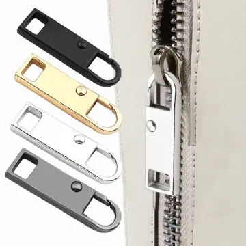 2Pcs Leather Zipper Tags Fixer Pull Replacement DIY Wallet Purse