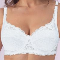 《Be love shop》YANDW Brand Lingerie Comfort Lace Crop Top Ultra-thin Wire White Bras for Women sexy Brassiere Embroidery A B C D DD E F 34-44