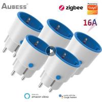 [HOT GELLXKOWOIGHIO 527] Tuya สมาร์ท Zigbee 3.0ปลั๊กไฟ16A สหภาพยุโรปเต้าเสียบ3680วัตต์เมตรการควบคุมระยะไกลทำงานร่วมกับ Alexa และ Tuya Hub ซ็อกเก็ตไฟฟ้าบ้าน