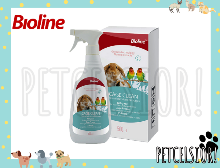 Petcelsior Bioline Pet Cage Cleaner Spray 500ml Cage Clean Habitat