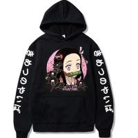 2021 Japanese Anime Demon Slayer Hoodies Harajuku Kamado Nezuko Printing Hooded Streetswear Sweatshirt Women clothing