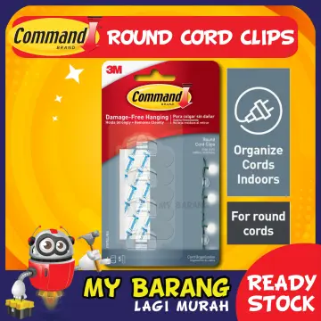  Command Round Cord Clips, Damage Free Hanging Cable