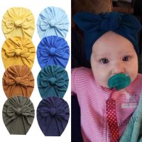 【hot sale】♙✕ C05 1Pc Cute Cotton Bear Ear Turban Hats Candy Color Newborn Infant Baby Boy Girls Beanies 0-4T Fashion Winter Caps Headwraps