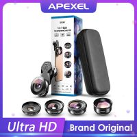 Apexel Hd 5 In 1เลนส์โทรศัพท์กล้องมาโคร8กว้างซุปเปอร์ฟิชอาย4K Iphone7ฟิลเตอร์เลนส์ Cpl สำหรับการถ่ายภาพบุคคลเลนส์