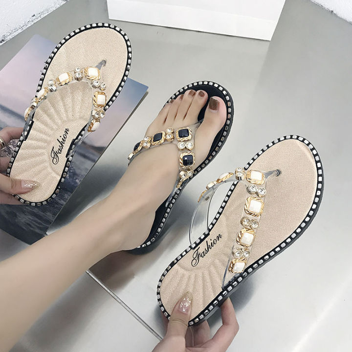 Mga babaeng slippers magsuot ng bagong style versatile fashion diamond ...