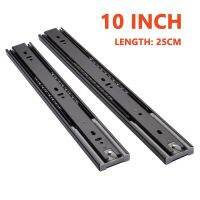 10-22 Inch Drawer Rail Slide Buffer Mute Stainless Steel Thicken Cushion Damper Three-Section Cabinet Slides Furniture Hardware