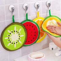 Hanging Towel Quick-Dry Cute Fruit Print Dish Cloth Wiping Napkin Kitchen Kitchen Hand Towel Microfiber Towels Cleaning Rag Dish Cloth  Towels