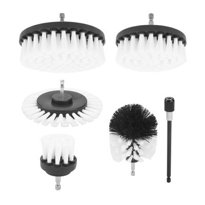 6 Pieces Drill Cleaning Brush, Brush for Drill Car Tile Carpet Bathtub Kitchen Toilet White Electric Rotary Drill Brush