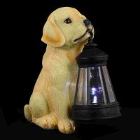 Solar Statue Lantern Lights Decor Patio Retro Light Outdoor Table Lamp Decorative Garden Powered Lamps Pathway Up Dog Led