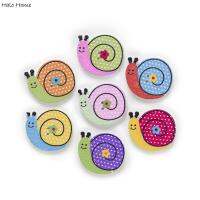 【YF】۞❇  30pcs Snails Theme Wood Buttons Sewing Scrapbooking Clothing Headwear Crafts Accessories