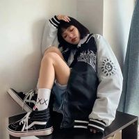 New Temperament Retro Stitching Eagle hip-hop Embroidery Baseball Jacket Women Street Style Loose Baseball Uniform bomber coat