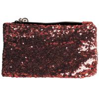 Womens Vintage Bling Spangle Sequin Clutch Evening Bag(Red)