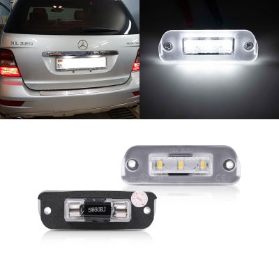 For Benz AMG ML GL R Class W164 W251 X164 Error Free Canbus White Rear Led Number License Plate Lights 2PCs