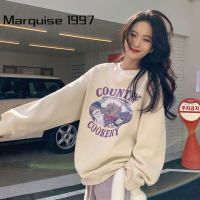 Marquise1997 เสื้อฮู้ด เสื้อแขนยาวอบอุ่น หลวมและสบาย ทันสมัย วินเทจ คลาสสิค สบาย WWY2391BV6 38Z230919