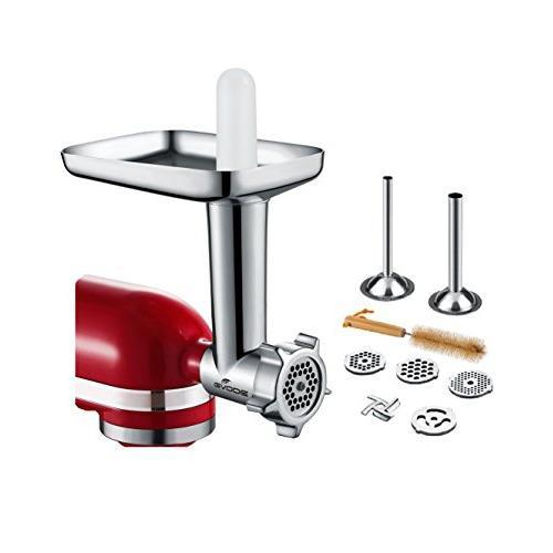 Gvode Food Meat Grinder Attachment for KitchenAid Stand Mixers Included 2  Sausage Stuffers & 4 grinding plates