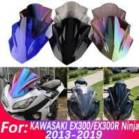 กระจกบังลมสำหรับ Kawasaki Ninja 300 EX300R 300R 2013-2019กระจกบังลมบอลลูนคู่อุปกรณ์เสริมรถจักรยานยนต์