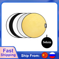 Selens Portable 5-in-1 24 Inch (60cm) Handle Round Reflector Collapsible Multi Disc with Carrying Case for Photo Studio