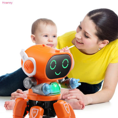 หุ่นยนต์ของเล่นเดิน HOONEY สำหรับหุ่นยนต์เด็กหุ่นยนต์ของเล่นพร้อมหลอดไฟแฟลช LED และเพลงของขวัญสำหรับเด็กชายและเด็กหญิง