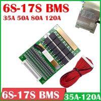 6S - 17S BMS 50A 80A 120A 150A LiFePO4 Li-Ion แบตเตอรี่ลิเธียมป้องกัน Board Balance 24V 36V 48V 60V 7S 8S 10S 12S 13S 14S 16S