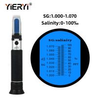 yieryi ppt 100 Salinity Meter 0-10 Sodium Chloride 1.000-1.070 SG Mariculture Breeding Refractometer Sea Gravimeter Aquarium