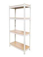 Shelving unit with 4 shelves, 70x30x150 cm. - Wood, steel