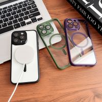 HOCE เคสโทรศัพท์สำหรับ iPhone 15 14 13 12 Pro Max 15 14 Plus เคสป้องกันเลนส์ Magsafe ไร้สายแม่เหล็กโปร่งใสแฟชั่นฝาครอบกันกระแทก