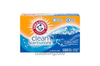 (Free shipping) Arm &amp; Hammer Clean Scentsations Fabric Softener Sheets Purifying Waters แผ่นน้ำยาอบผ้านุ่ม กลิ่นหอมสะอาด ตรา อาร์ม แอนด์ แฮมเมอร์