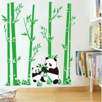 Panda Bamboo Wall Stickers For Kids Room Home Decoration Sofa Background Plane Pastrol Mural Wallposters Removable Muurstickers