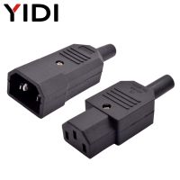 5pcs 10pcs IEC 320 Straight Cable AC Plug Socket C13 C14 10A 250V Black Rewireable Electrical 3 Pin Female Male Power Connector  Wires Leads Adapters