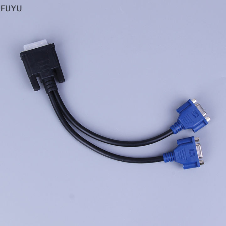 fuyu-dvi-i-24-5-pins-ชายถึง2-สอง-dual-vga-female-monitor-adapter-y-splitter-cable