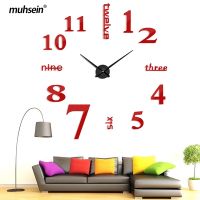 ZZOOI Muhsein DIY Home Decor Wall Clock Acrylic Mirror Wall Sticker Clock Peculiar Digital Mute Movement Wall Watches For Ling Room