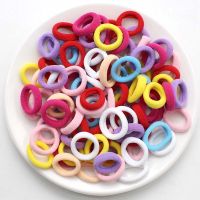 100 pcslot kids hair rope Hair Accessories Scrunchy Elastic Hair Bands Girls decorations Headbands Rubber Band gum for hair