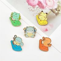 Cartoon Cute Turtle Little Dinosaur Design Metal Enamel Brooch Fashion Exquisite Animation Peripheral Badge Pin Jewelry Gift