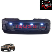 กระจังหน้า หน้ากระจัง สีดำด้าน มีไฟ LED สีขาว รุ่น อีซูซุ มิวเอ็กซ์ ISUZU MU-X MUX ปี 2013 2014 2015 2016 โลโก้สีแดง 1 ชิ้น