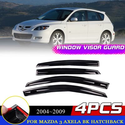 แผงกันลมติดกระจกรถยนต์หน้าต่างรถยนต์สำหรับ Mazda 3 Axela BK Hatchback 2004 ~ 2009ที่บังแดดคิ้วกันฝนควันอุปกรณ์เสริมฝาครอบป้องกัน