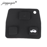 Jingyuqin 2 3ปุ่ม Kunci Remote Mobil Fob แผ่นยางสำหรับ Toyota/avens/corolla/lexus/Rav4 2ชิ้น/ล็อต