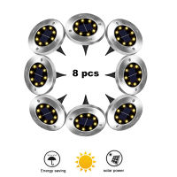 2-8pcs 8 led Solar Buried Light 1pcs Waterproof Underground Lamp Garden Floor Deck Lights for Yard Driveway Terrace Stairs Lawn