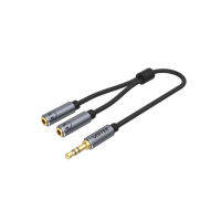 Unitek รุ่น Y-C956ABK Headphone Splitter สำหรับแจ๊ค 3.5mm 2 ตัว แยกไมค์และหูฟัง กลายเป็นแจ็ค 3.5 1 ตัว รับประกัน 2 ปี