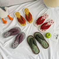 2021 Fashion New Plush Flip Flops Women Autumn and Winter Home Indoor Non-slip Thick Bottom Outer Wear Cotton Slippers