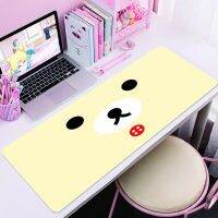 Kawaii Rilakkuma Table Mat แผ่นรองเมาส์ผ้าส่วนบุคคล พรมรองโต๊ะ แผ่นรองเมาส์สีดำ แผ่นรองเมาส์ขนาดใหญ่