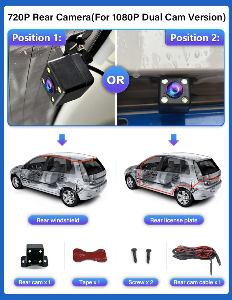 Dual DVR Dashcam Front Recording DVR Camera for BMW E70, E71, E60, E61,  E83, E65, F10